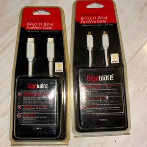 Gigaware 4-Pin to 6-Pin FireWire Cable IEEE 1394 6 ft 150-00010 1500005 NIB 2